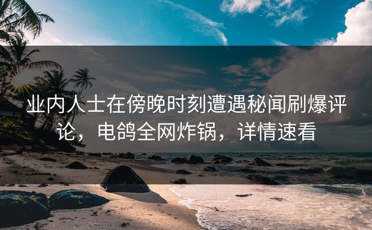 业内人士在傍晚时刻遭遇秘闻刷爆评论，电鸽全网炸锅，详情速看