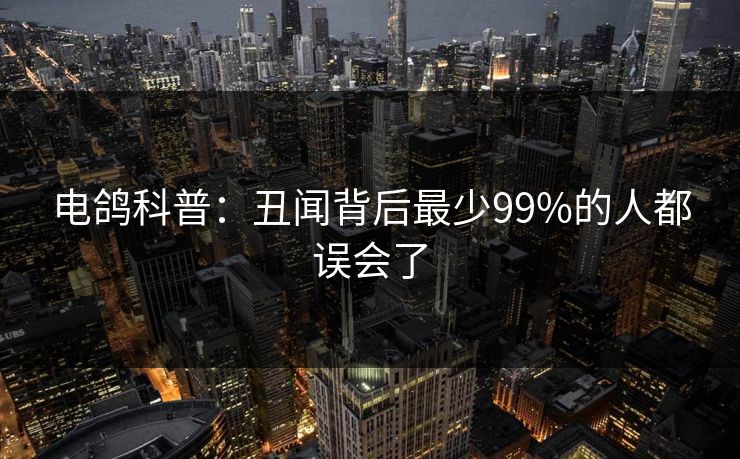 电鸽科普：丑闻背后最少99%的人都误会了