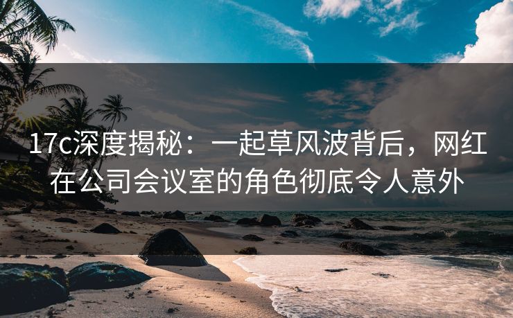 17c深度揭秘：一起草风波背后，网红在公司会议室的角色彻底令人意外